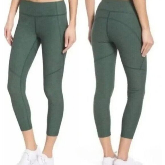 Outdoor Voices Heather Green Warm Up Cropped Leggings - Size M - Picture 1 of 8